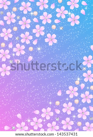 Background pattern of Japanese cherry blossoms and diamond