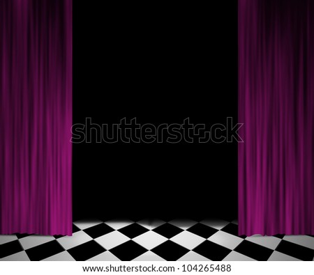 Open Curtain Spotlight Stage Background
