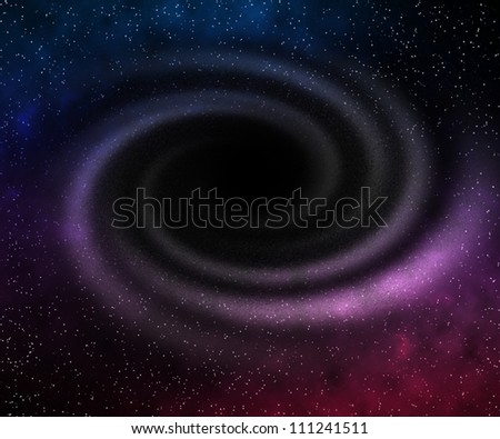 Black Hole in Space Violet Background