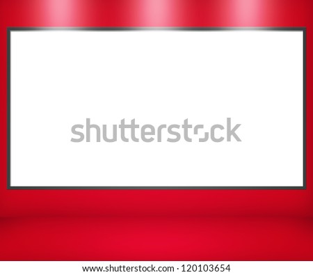 Billboard on Red Wall Background