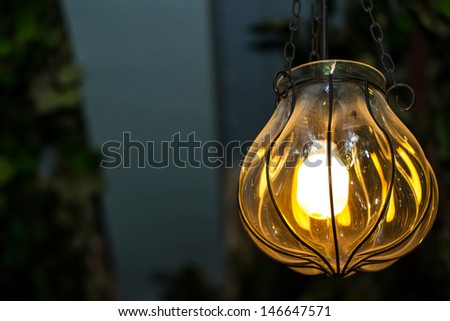 beautiful street lamp glow in the dark