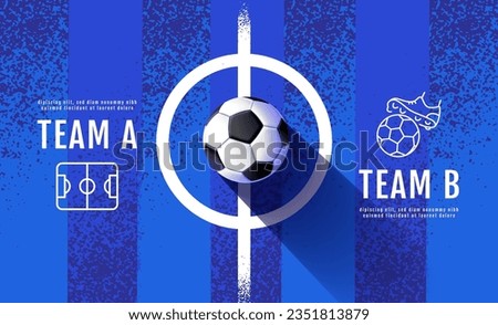 Soccer Template design , Football banner, Sport layout design, Blue Theme