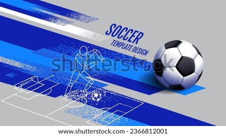 Soccer Template design , Football banner, Sport layout design, Blue Theme, vector 