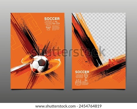 Soccer Template design , Football banner, Sport layout design, Red Theme, vector illustration ,abstract background