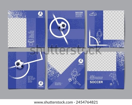 Soccer Template design , Football banner, Sport layout design, Blue Theme, vector illustration