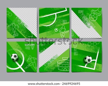 Soccer Template design , Football banner, Sport layout design, Green Theme, vector illustration ,abstract background