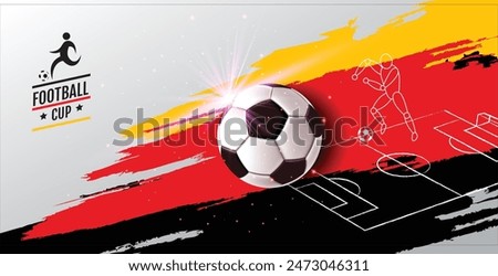 soccer banner template , Germany flag, Brush texture grunge, football cup, illustration vector