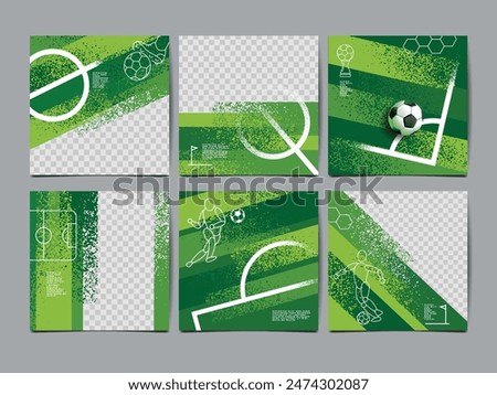 Soccer bannerTemplate set , Football banner, Square , Sport layout design, vector ,social template background