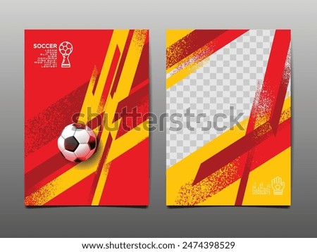 soccer banner template , Spain flag, Brush texture grunge, football cup, illustration vector