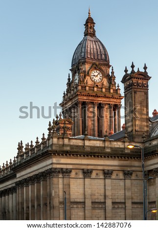 Leeds town hall viewed from millennium square. Image no 217.