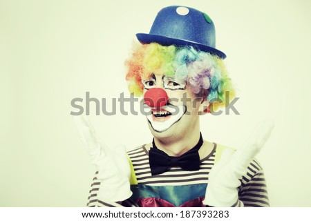 portrait of a happy clown
