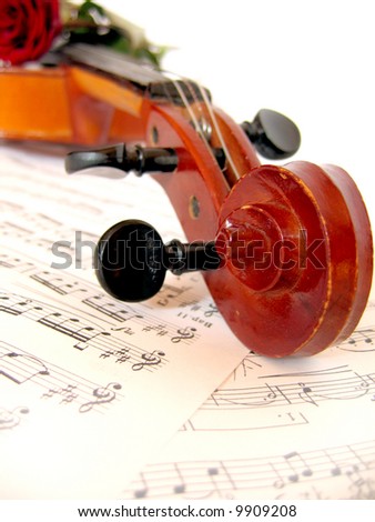 Part of violin on music sheet