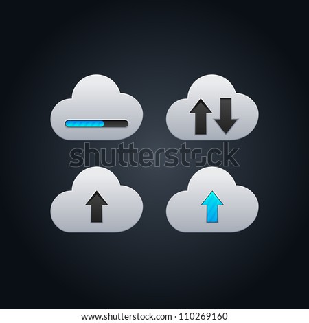 Cloud computing concept vector illustration with arrows