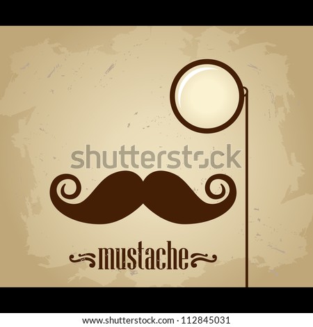 Vector hipster mustache and monocle