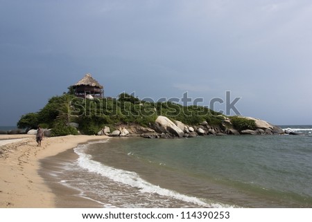 Cabo San Juan in Tayrona National Natural Park. Protected area in the colombian northern Caribbean region.