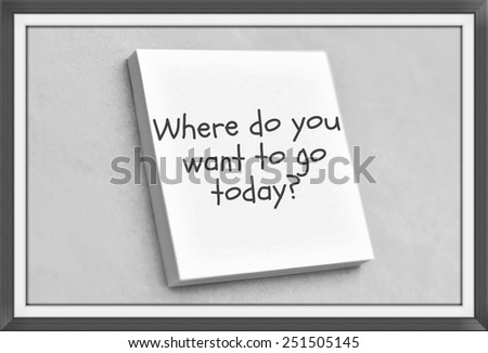 Vintage style text where do you want to go today on the short note texture background