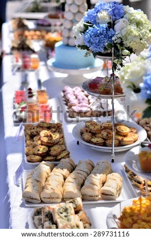 Dessert at a wedding or catering event