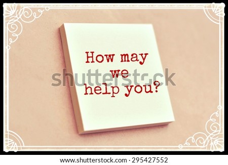 Text how may we help you on the short note texture background