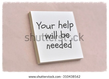 Text your help will be needed on the short note texture background