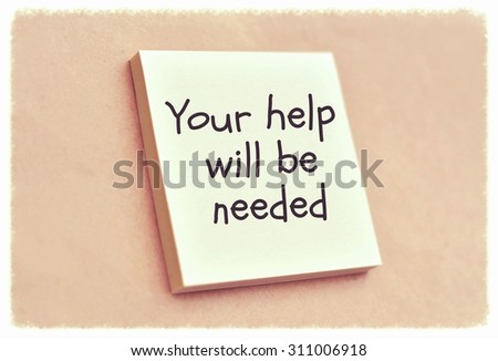 Text your help will be needed on the short note texture background