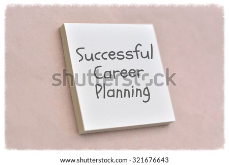 Text successful career planning on the short note texture background