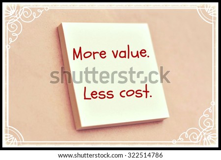 Text more value less cost on the short note texture background