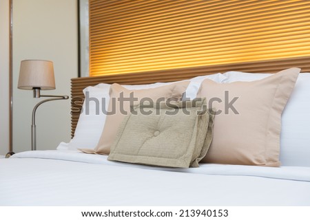 pillows on the bed neatly set