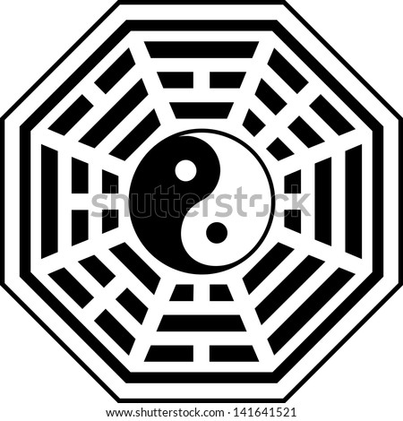 Bagua, Pakua, Feng Shui Compass Stock Vector Illustration 141641521 ...