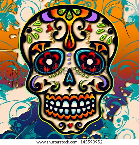 stock-photo-sugar-skull-mexico-dia-de-los-muertos-day-of-dead-145590952 ...