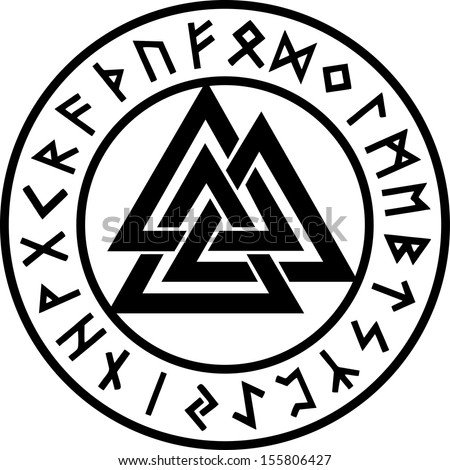 Valknut, Rune Circle, Odin Symbol, Trinity Stock Vector 155806427 ...