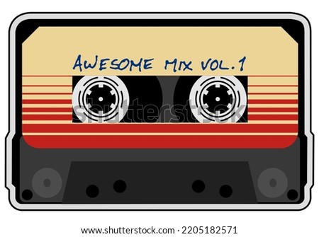 Music, mix, tape, cassette, Awesome Vol. 1, retro, 60s, 70s, isolated	