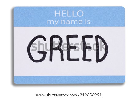 A greed name badge