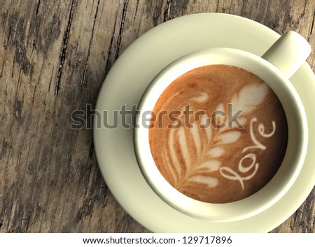 Coffee cup with written