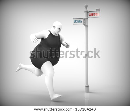 obese man running