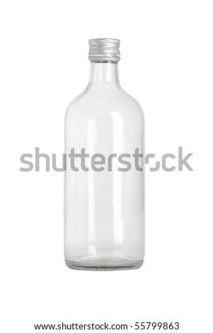 Front View Of Transparent Glass Bottle On White Background Stock Photo ...