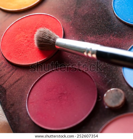 Close up of eyeshadow and brush - Square composition