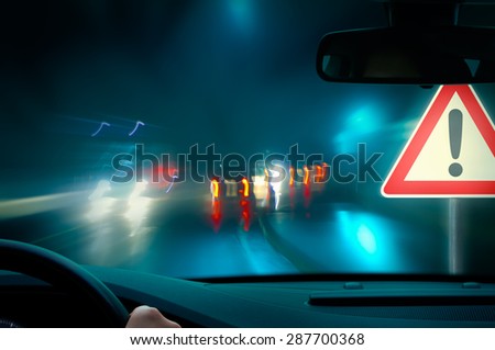 Similar – Image, Stock Photo Light in oncoming traffic … in the rain at dusk …