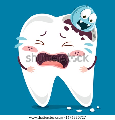 Brushing Teeth Concept With Cartoon Character
