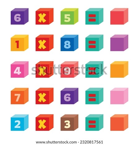 Math Exercise With Colorful Cubes