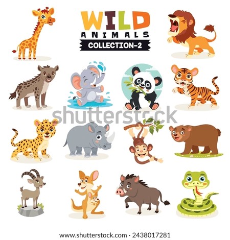 Set Of Various Wild Animals