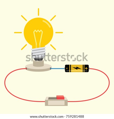 Simple Electricity Circuit Vector Illustration