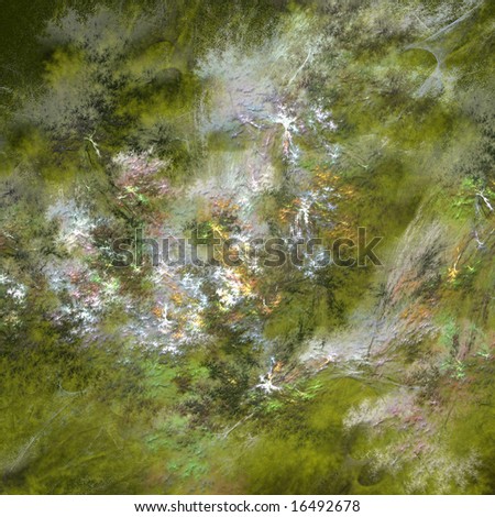 Impressionistic Forest fractal illustration for classy abstract garden or woodlands background