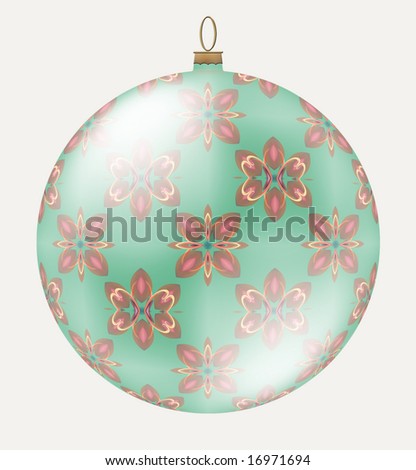 Artistic rendering of Christmas ornament for the holiday season on off-white background for easy isolation