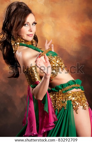 Beautiful exotic belly dancer woman