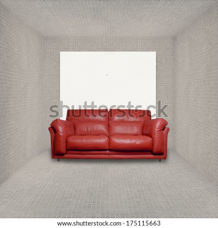 leather sofa into an empty room or show room