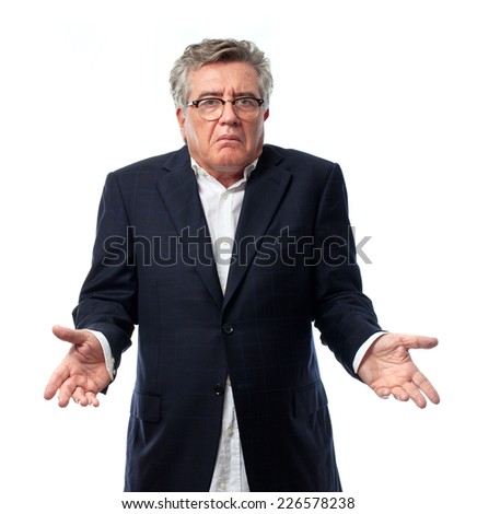 Similar – Image, Stock Photo Puzzled senior businessman in stylish formal wear at shopping plaza