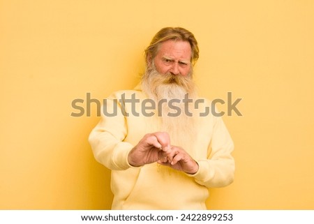 Similar – Image, Stock Photo Old man with long grey hair