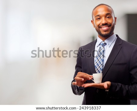 young cool black man having a coffee