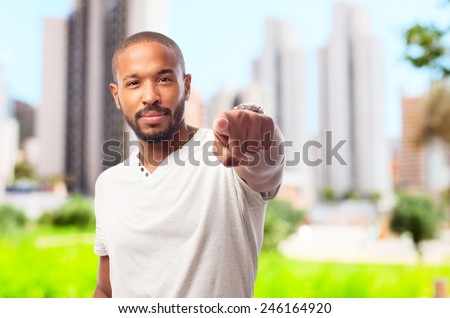 young cool black man pointing you