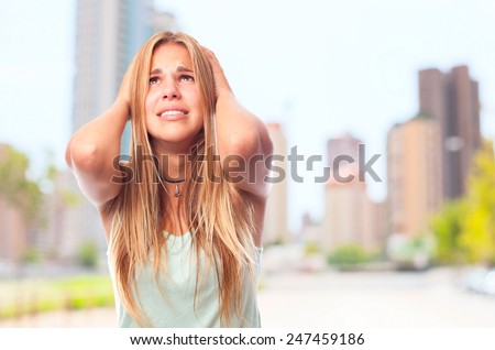 young cool woman with head pain